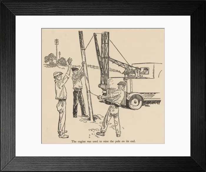 Framed Print : Raising telegraph poles Framed Print : Raising telegraph poles
