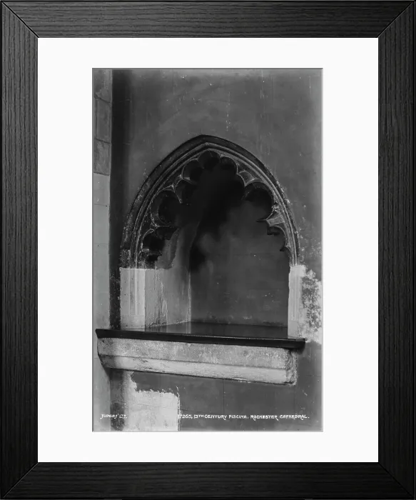 Framed Print : 13th Century Piscina at Rochester Cathedral