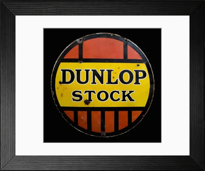 Framed Print : Circular sign for Dunlop Stock Framed Print : Circular sign for Dunlop Stock