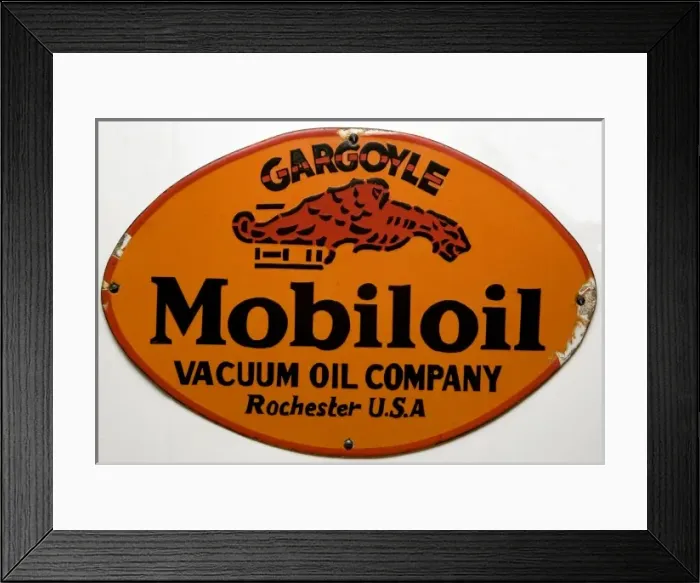 Framed Print : Enamel sign for Mobiloil Framed Print : Enamel sign for Mobiloil