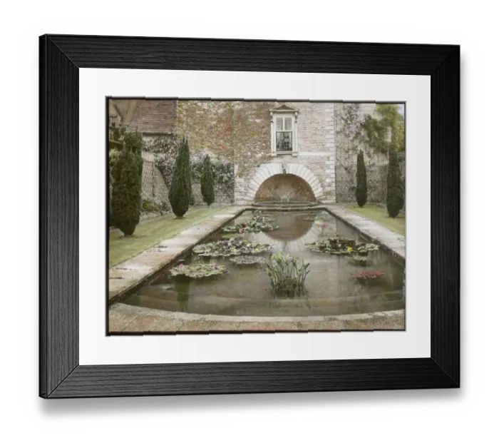 Framed Print : Lily pond at Abbotswood, Gloucestershire Framed Print : Lily pond at Abbotswood, Gloucestershire