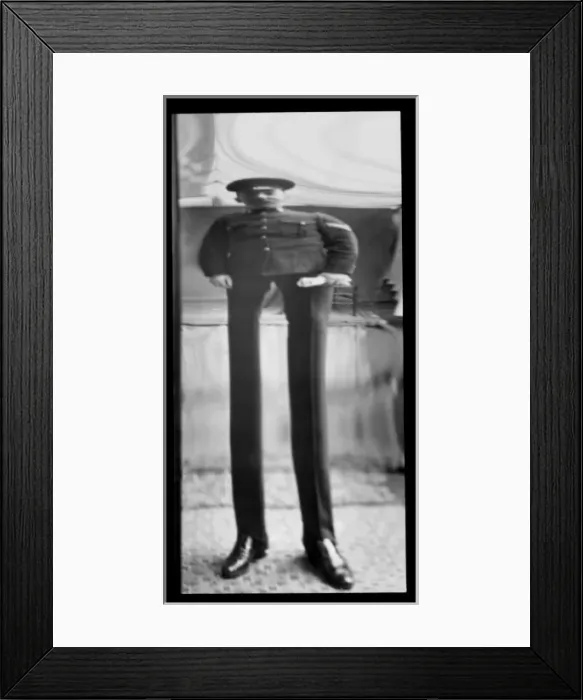 Framed Print : Fancy portrait of a soldier in a distorting mirror Framed Print : Fancy portrait of a soldier in a distorting mirror