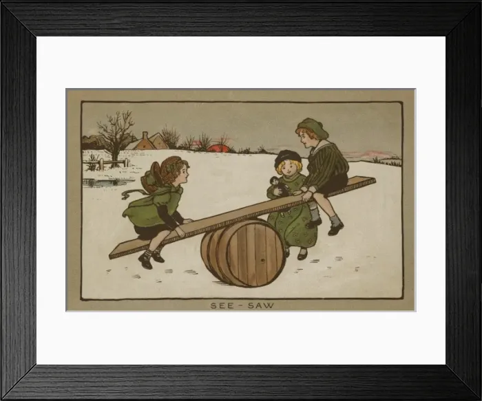 Framed Print : Children on a see-saw by Ethel Parkinson Framed Print : Children on a see-saw by Ethel Parkinson