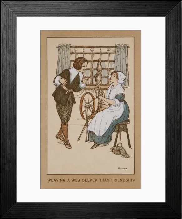 Framed Print : Weaver and admirer - Florence Hardy Framed Print : Weaver and admirer - Florence Hardy