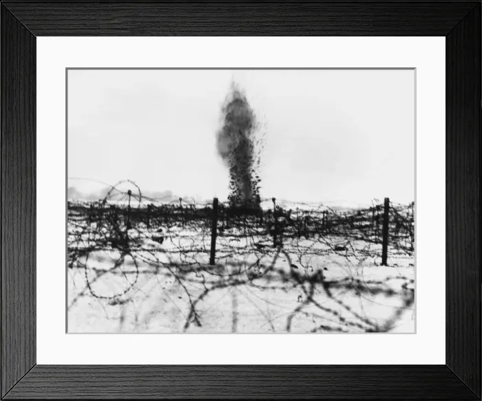 Framed Print : A shell explodes 1916 Framed Print : A shell explodes 1916