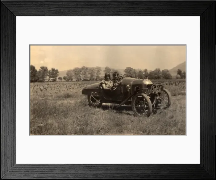 Framed Print : Two chaps in a sporty 20s motor Framed Print : Two chaps in a sporty 20s motor