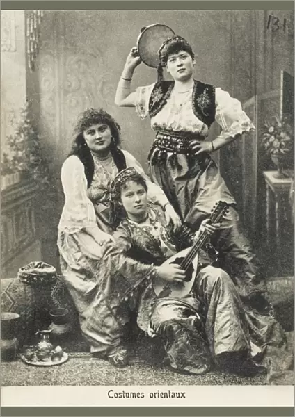 Harem ladies in oriental costumes