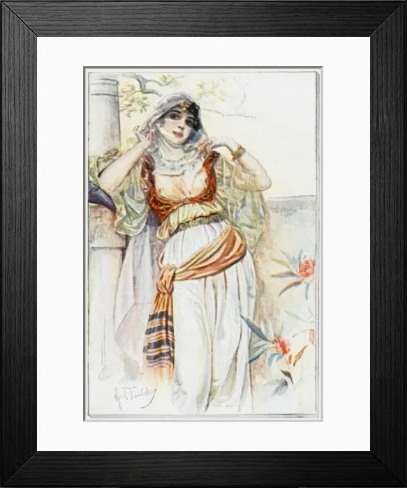 Framed Print : Turkish Veiled Harem Girl Framed Print : Turkish Veiled Harem Girl