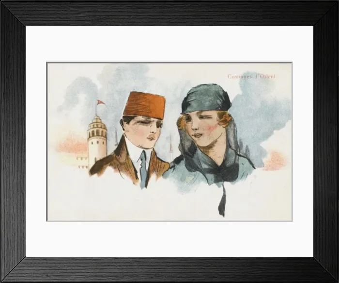 Framed Print : Turkish man and woman - modern style Framed Print : Turkish man and woman - modern style