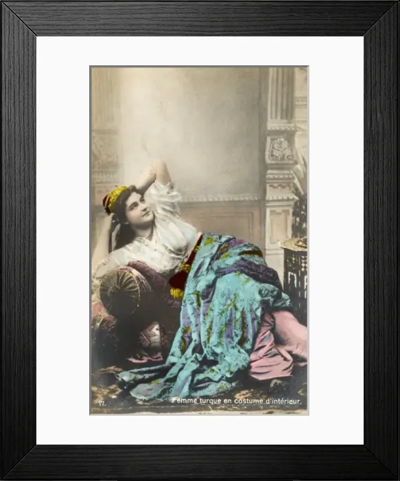 Framed Print : Turkish Woman in her interior house clothing Framed Print : Turkish Woman in her interior house clothing