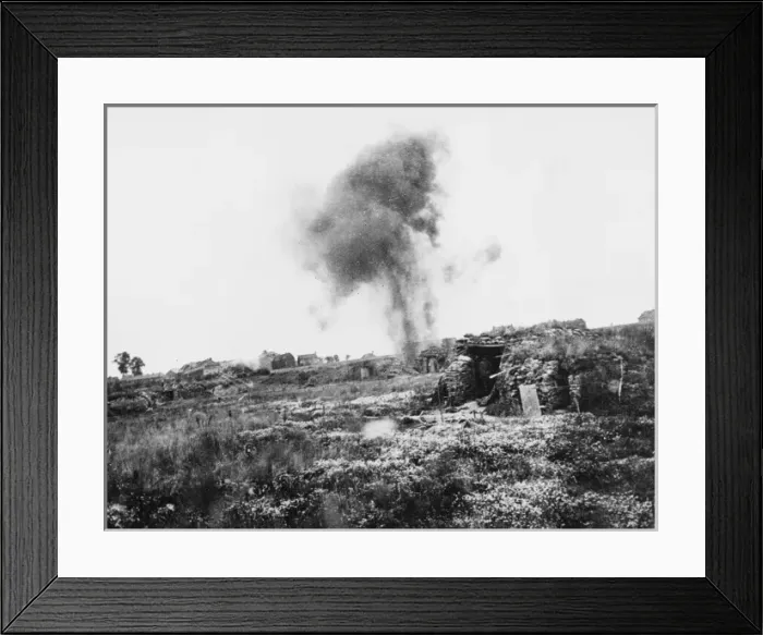 Framed Print : Houplines explosion 1916 Framed Print : Houplines explosion 1916