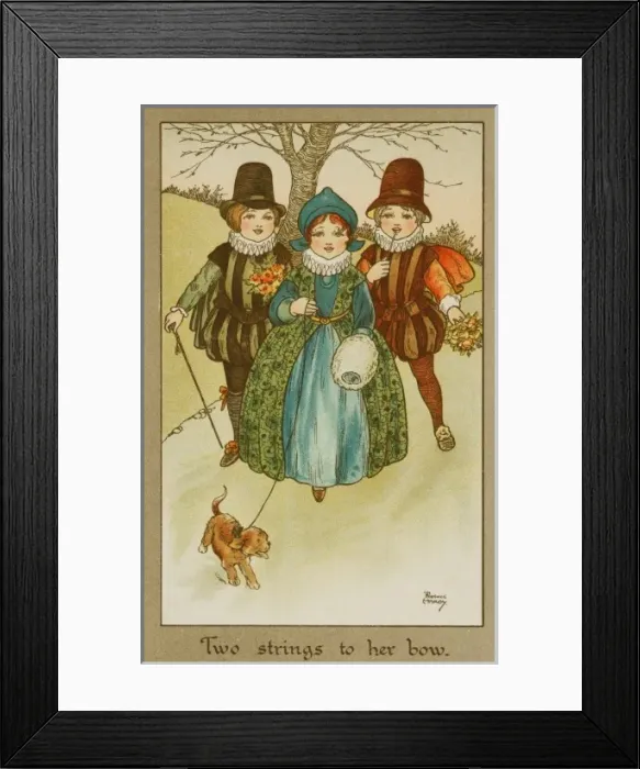 Framed Print : A girl being pursued by two boys by Florence Hardy Framed Print : A girl being pursued by two boys by Florence Hardy