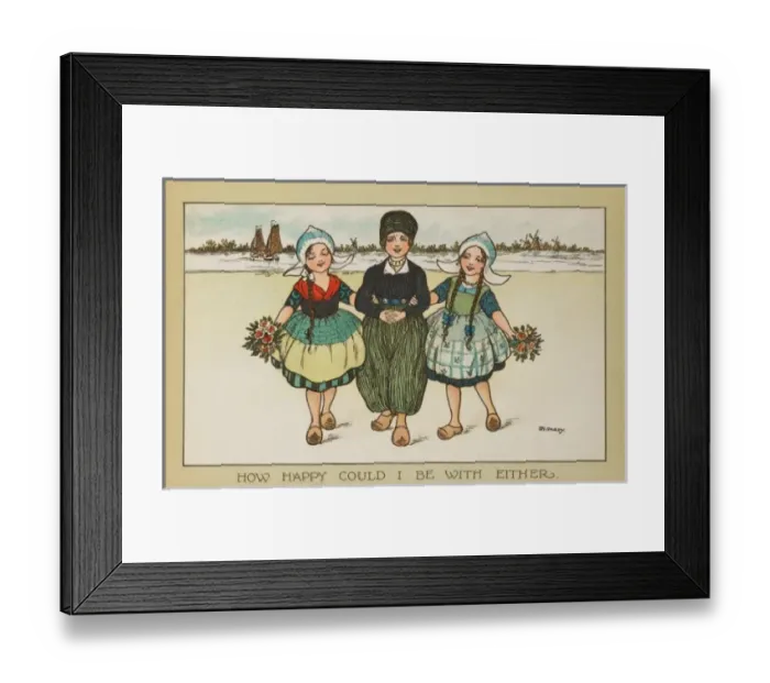 Framed Print : Boy linking arms with girls by Florence Hardy Framed Print : Boy linking arms with girls by Florence Hardy
