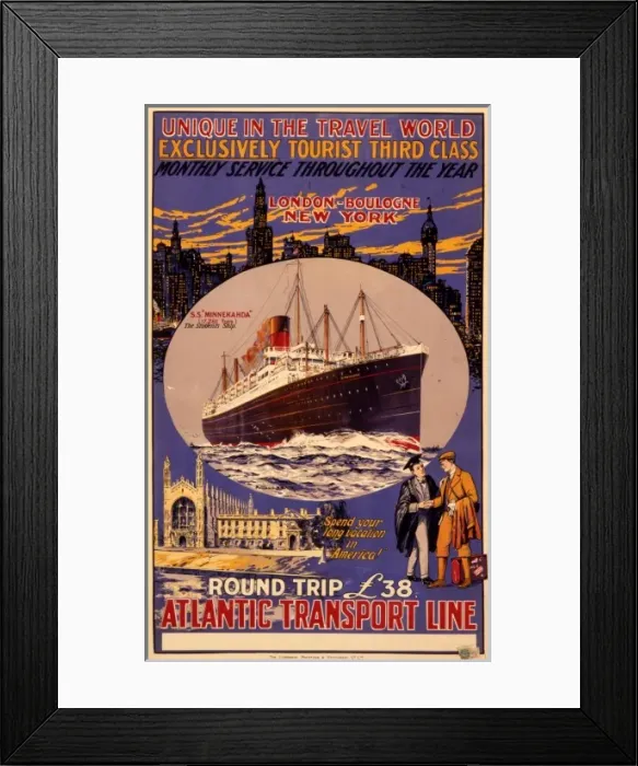 Framed Print : Atlantic Transport Line poster Framed Print : Atlantic Transport Line poster