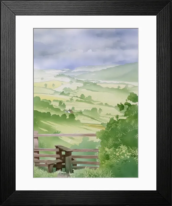 Framed Print : View down an English valley Framed Print : View down an English valley