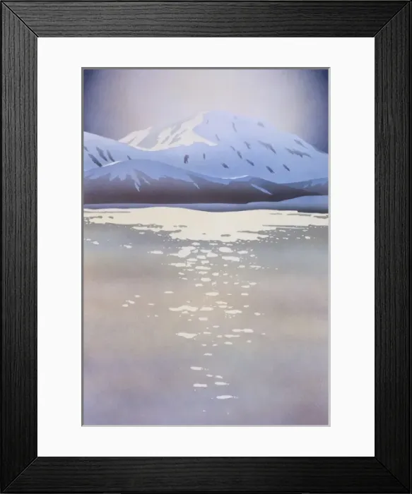 Framed Print : Winter lake with mountains Framed Print : Winter lake with mountains