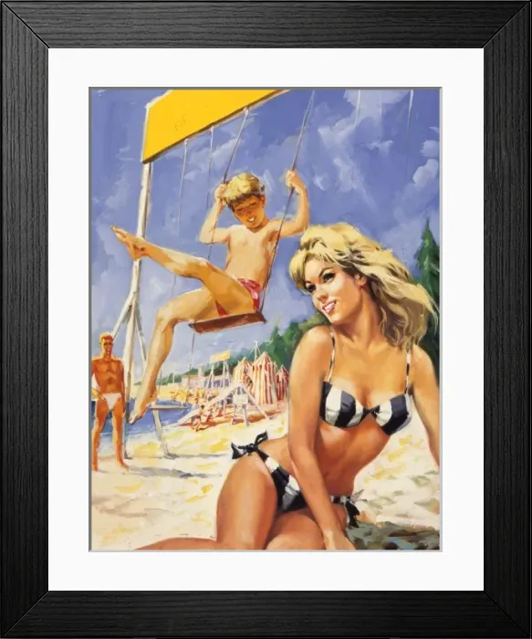 Framed Print : Family on beach Framed Print : Family on beach