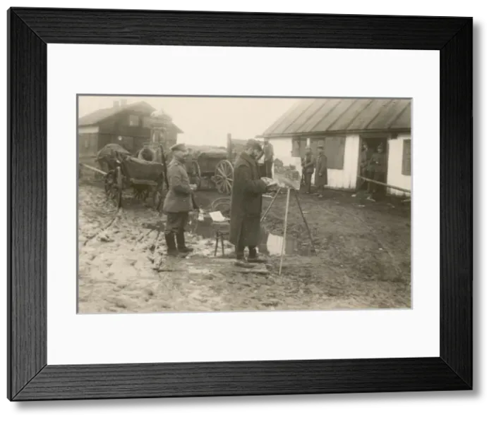 Framed Print : German artist at the Front during WWI Framed Print : German artist at the Front during WWI