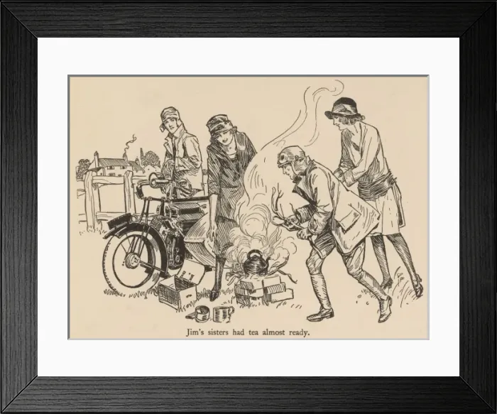 Framed Print : Brewing tea on a motorbike trip Framed Print : Brewing tea on a motorbike trip
