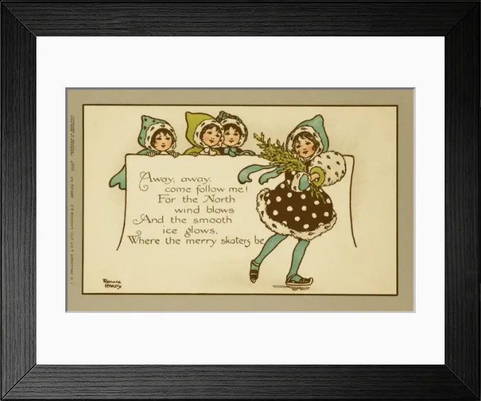 Framed Print : A skater and her poem by Florence Hardy Framed Print : A skater and her poem by Florence Hardy