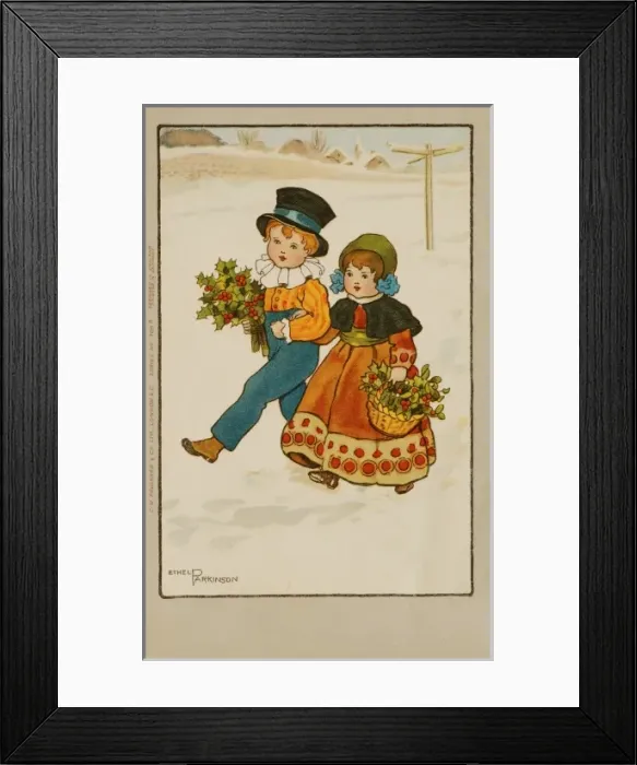 Framed Print : Children in the Snow by Ethel Parkinson Framed Print : Children in the Snow by Ethel Parkinson
