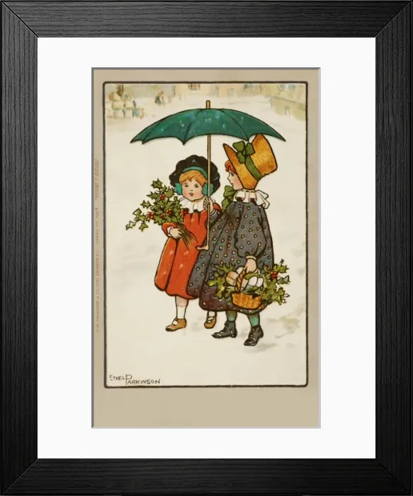 Framed Print : Children in the snow by Ethel Parkinson Framed Print : Children in the snow by Ethel Parkinson