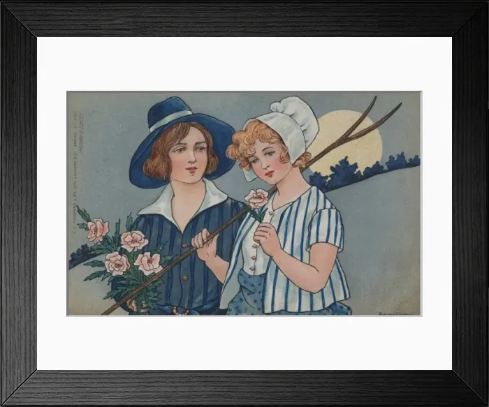 Framed Print : A Couple in the Fields by Florence Hardy Framed Print : A Couple in the Fields by Florence Hardy