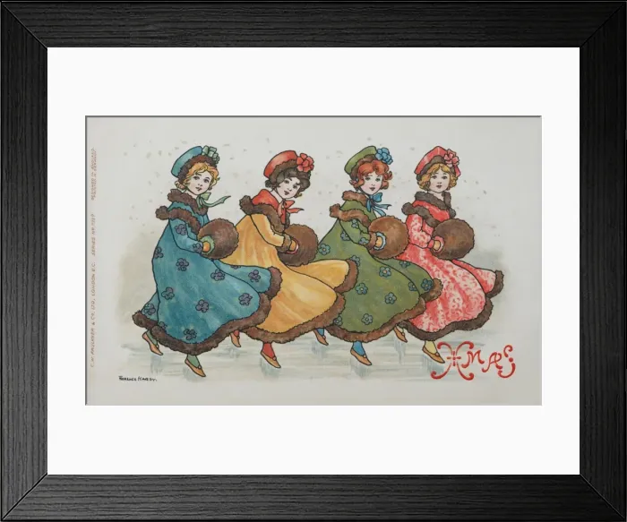 Framed Print : Four Well Dressed Girls by Florence Hardy Framed Print : Four Well Dressed Girls by Florence Hardy