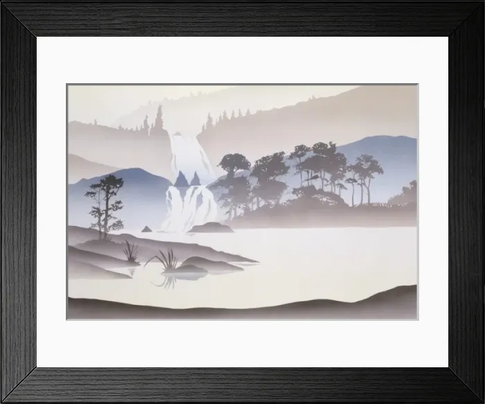 Framed Print : Triptych Landscape - Mountain Lake - Centre Framed Print : Triptych Landscape - Mountain Lake - Centre