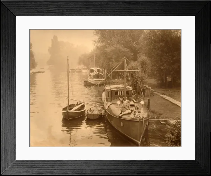 Framed Print : Boats moored near Richmond, c. 1933 Framed Print : Boats moored near Richmond, c. 1933