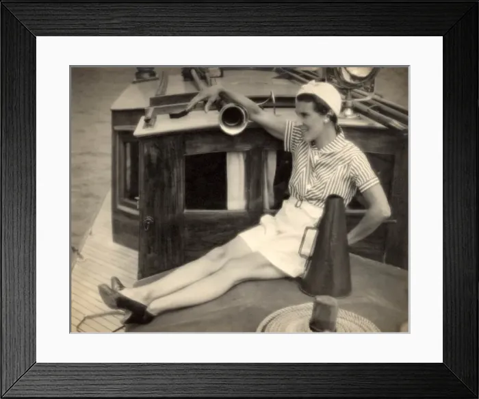 Framed Print : Posing on a boat at Rochester, 1928