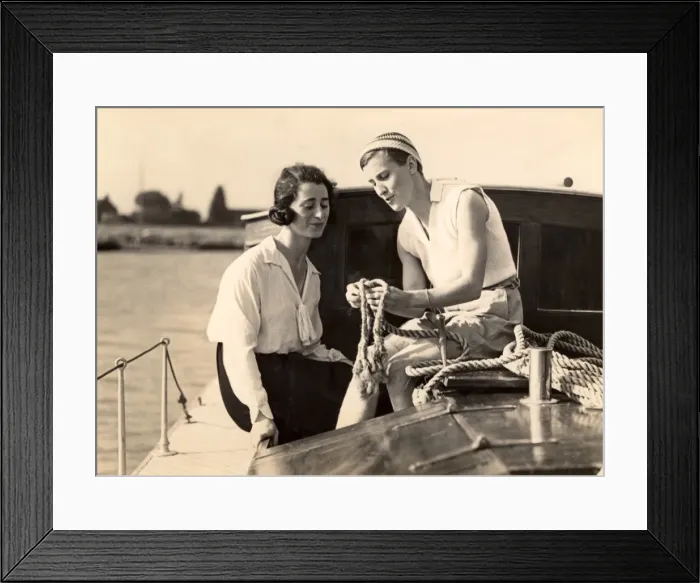 Framed Print : A splicing lesson on deck Framed Print : A splicing lesson on deck