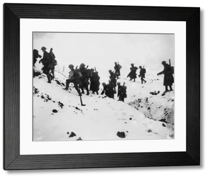 Framed Print : Soldiers in snow in 1917 Framed Print : Soldiers in snow in 1917