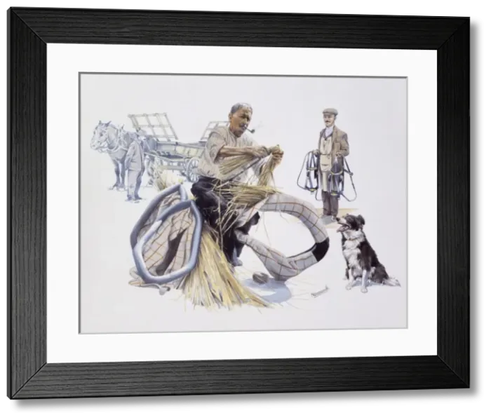 Framed Print : Filling working horse collars Framed Print : Filling working horse collars