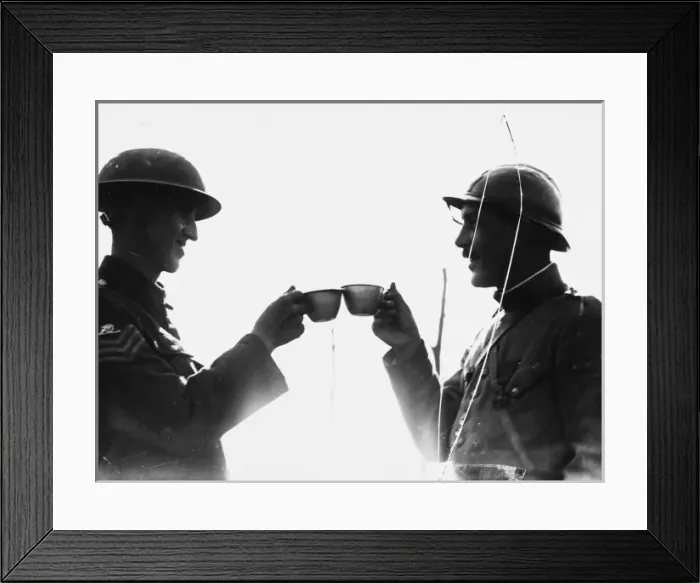 Framed Print : Soldiers toast in 1917 Framed Print : Soldiers toast in 1917