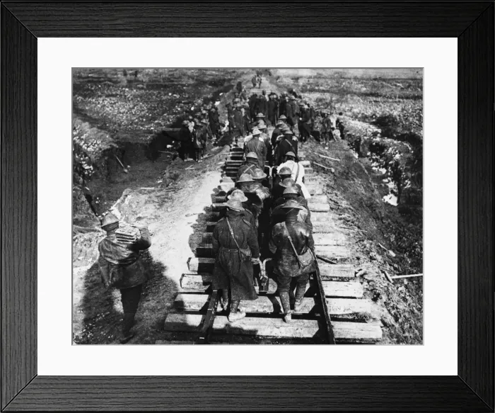 Framed Print : Laying railway line 1917 Framed Print : Laying railway line 1917