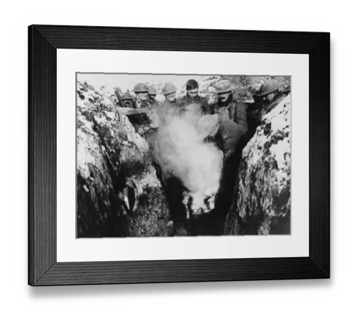 Framed Print : Hot stew in the trenches 1917 Framed Print : Hot stew in the trenches 1917