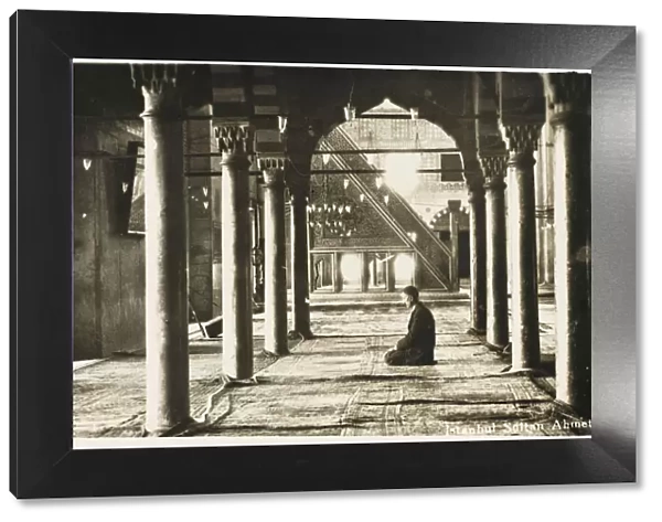 Elderly man at prayer in an Istanbul Mosque