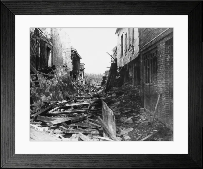 Framed Print : Ruins of Peronne in 1917 Framed Print : Ruins of Peronne in 1917