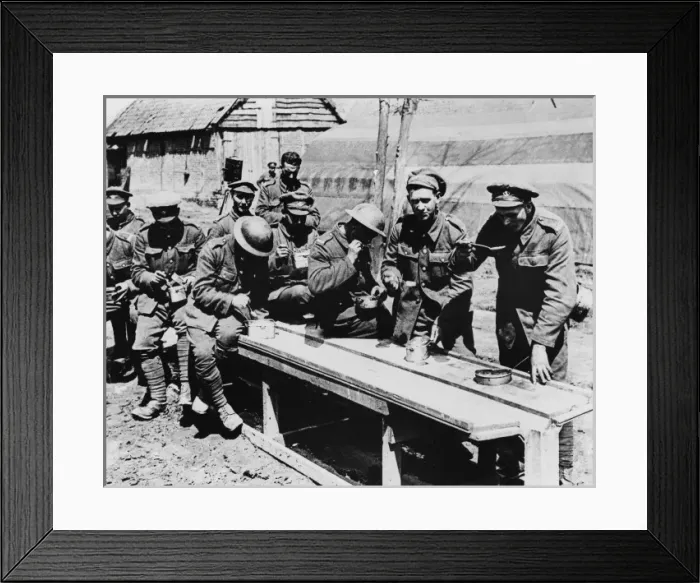 Framed Print : Mealtime at the front in 1917 Framed Print : Mealtime at the front in 1917
