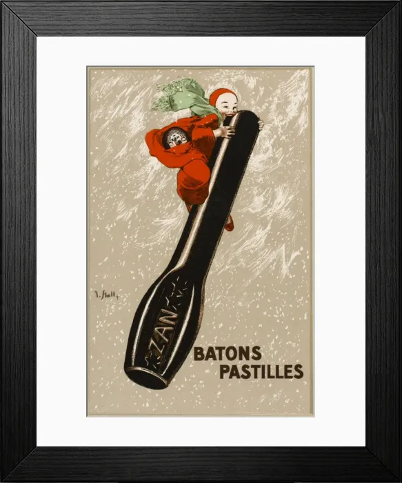 Framed Print : Batons Pastilles Advertisement Framed Print : Batons Pastilles Advertisement
