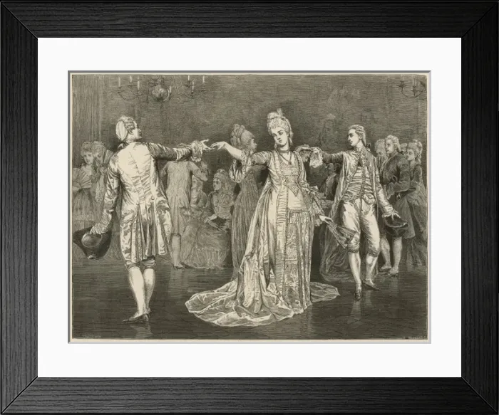 Framed Print : A Minuet. A dance scene showing a minuet Framed Print : A Minuet. A dance scene showing a minuet