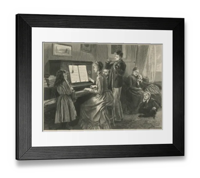 Framed Print : Musical Scene around the Piano Framed Print : Musical Scene around the Piano