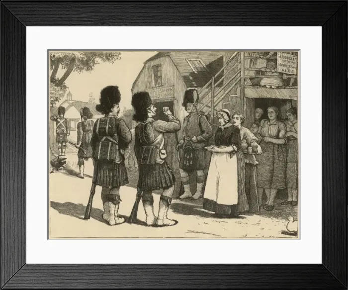 Framed Print : The Summer Manoeuvres. Route Marching- Fall in Framed Print : The Summer Manoeuvres. Route Marching- Fall in