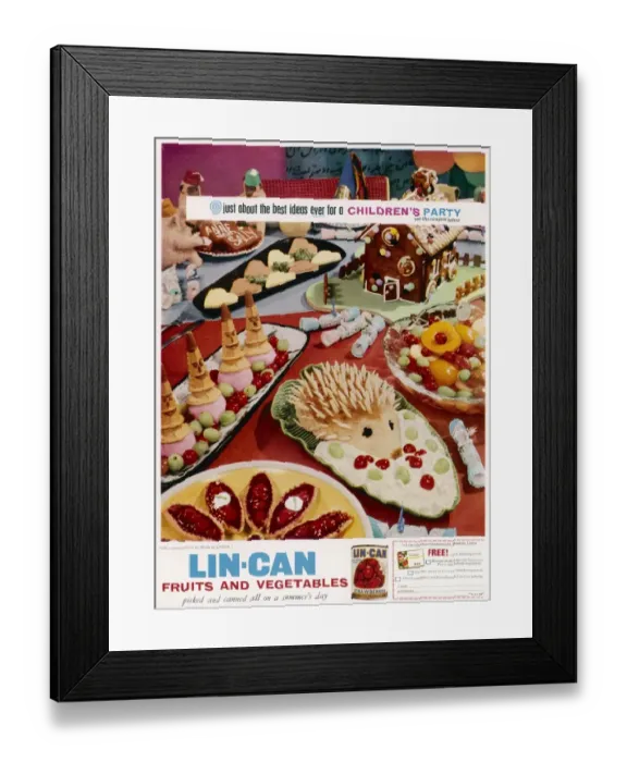 Framed Print : Lin-Can fruits advertisement Framed Print : Lin-Can fruits advertisement