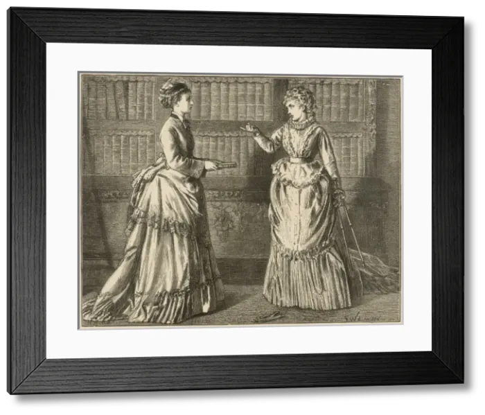 Framed Print : Two women in a library Framed Print : Two women in a library
