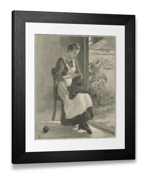 Framed Print : Knitting a Jersey Framed Print : Knitting a Jersey
