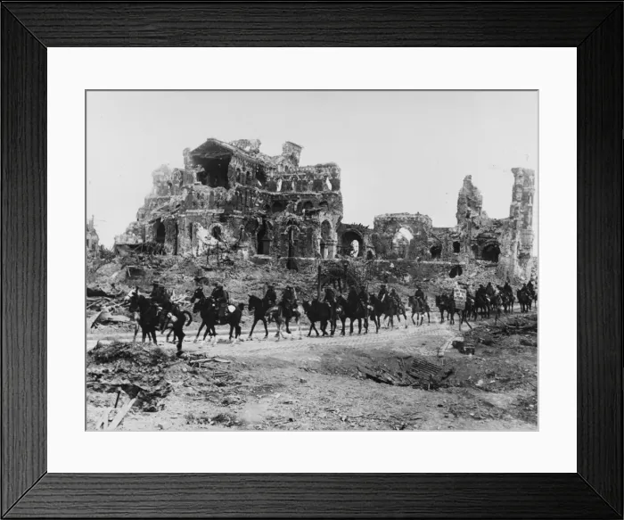 Framed Print : Ruins of the Basilica of Notre Dame de Brebieres in 1918 Framed Print : Ruins of the Basilica of Notre Dame de Brebieres in 1918