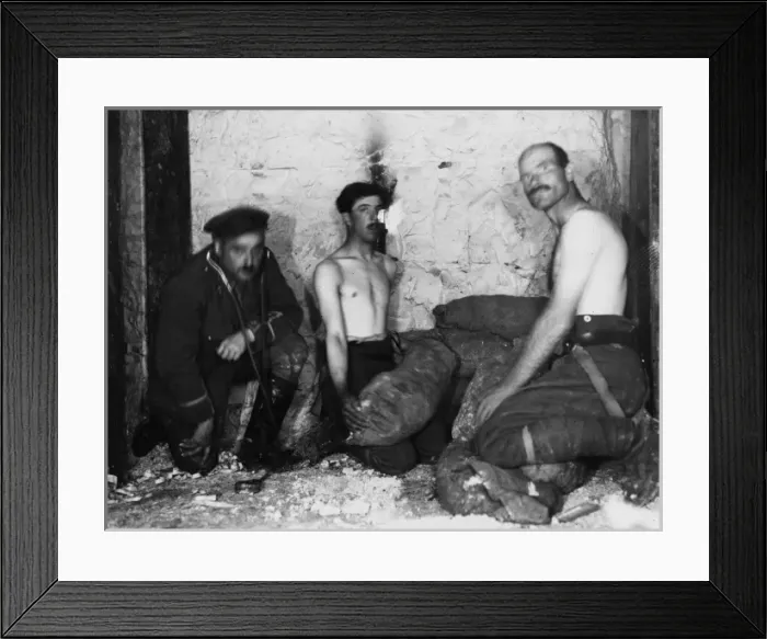 Framed Print : Laying a charge 1916 Framed Print : Laying a charge 1916