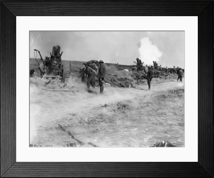 Framed Print : Howitzer battery 1917 Framed Print : Howitzer battery 1917